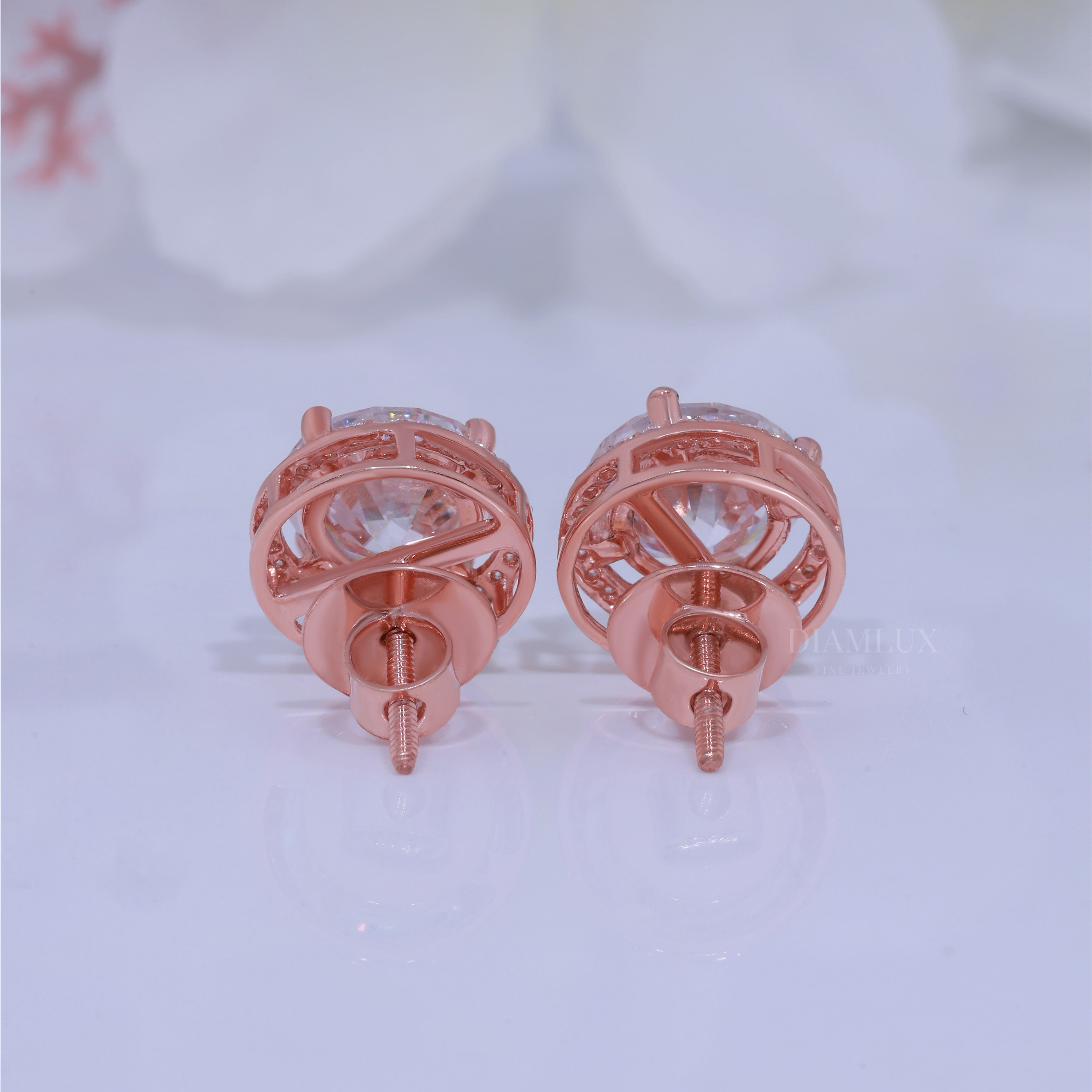 Earring 925 silver with Moissanite Diamonds Diamlux Fine Jewelry