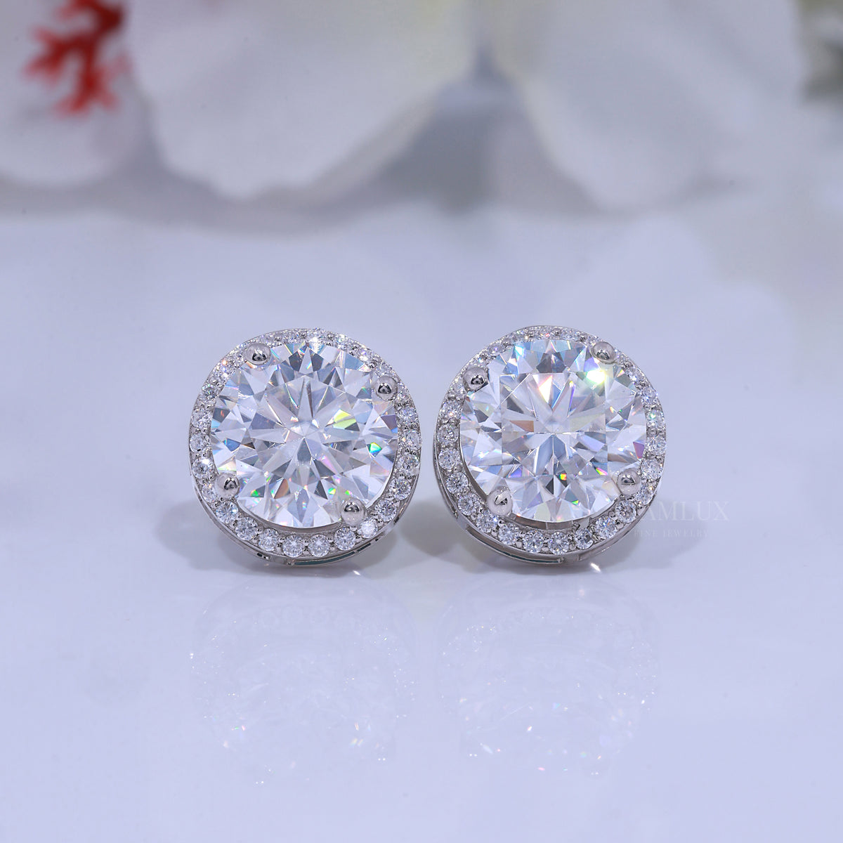 925 silver with moissanite diamond white gold plated Diamlux Fine Jewelry