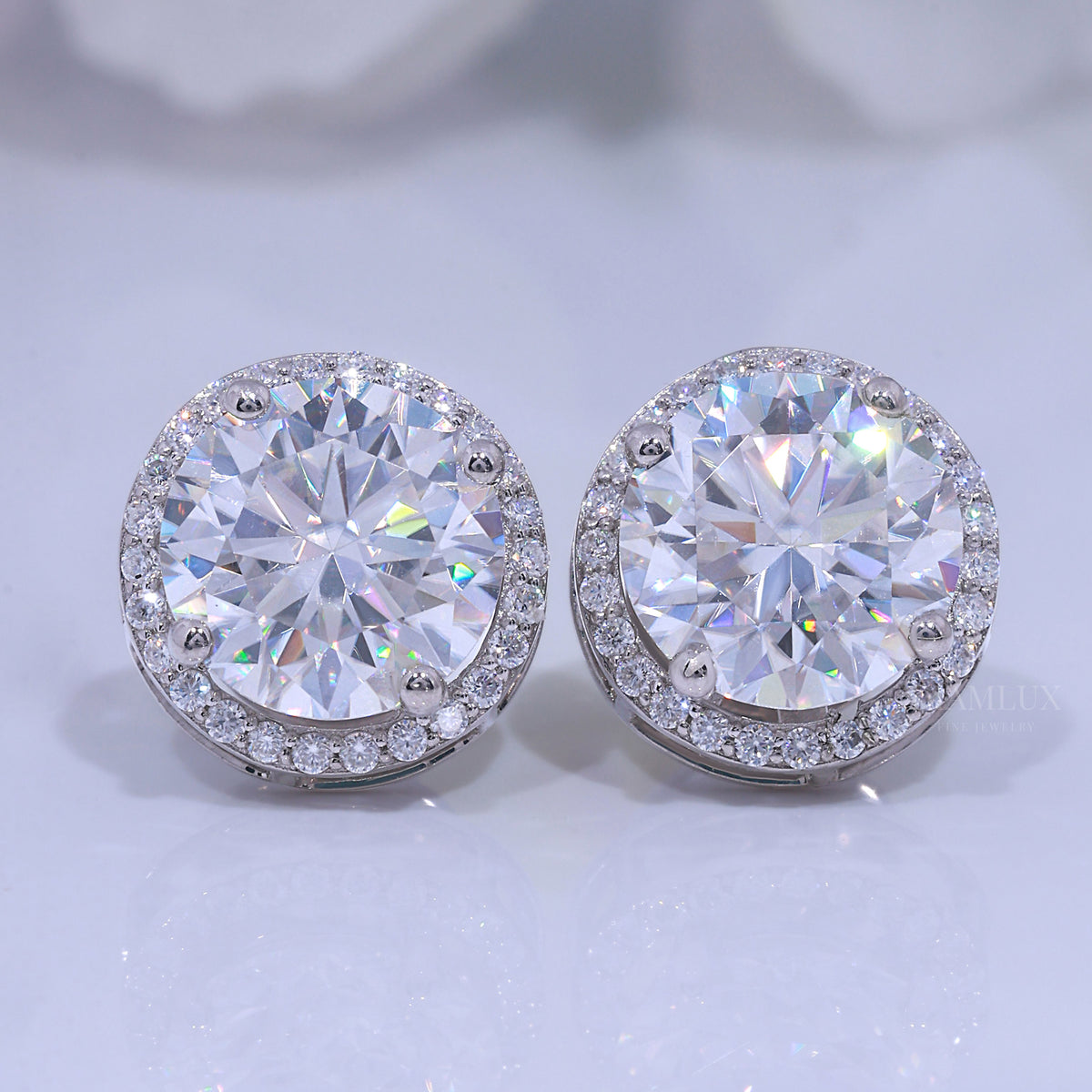 925 silver with moissanite diamond white gold plated Diamlux Fine Jewelry