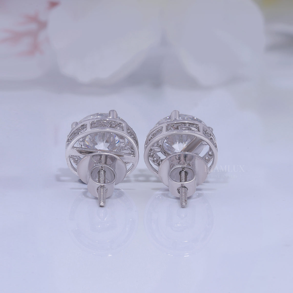 925 silver with moissanite diamond white gold plated Diamlux Fine Jewelry