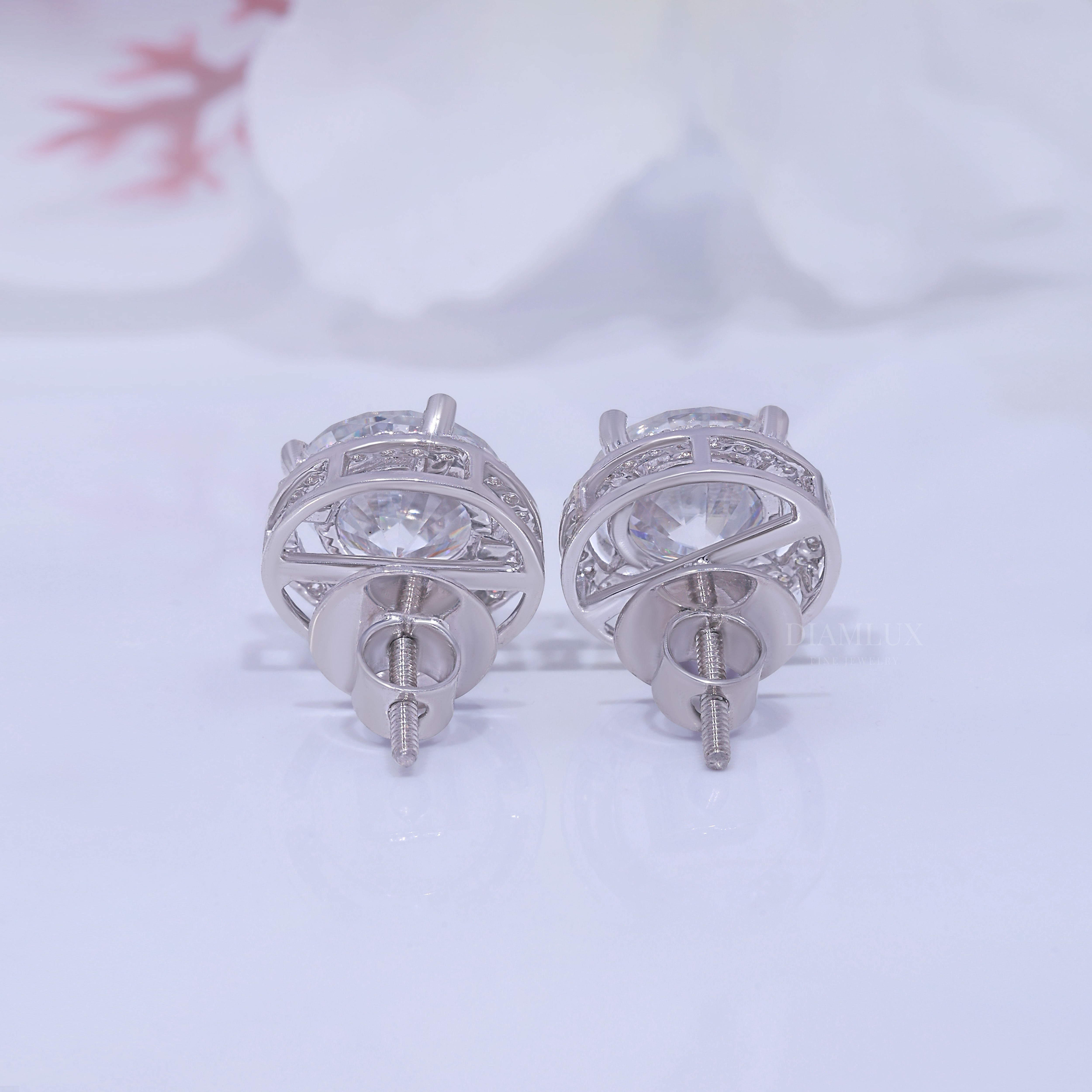 925 Silver with Moissanite Diamonds - White Gold Diamlux Fine Jewelry