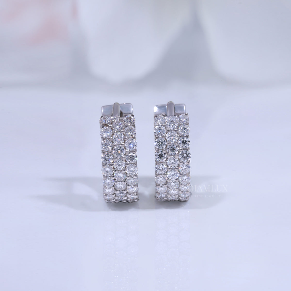 925 Silver with Moissanite Diamond Earrings Diamlux Fine Jewelry