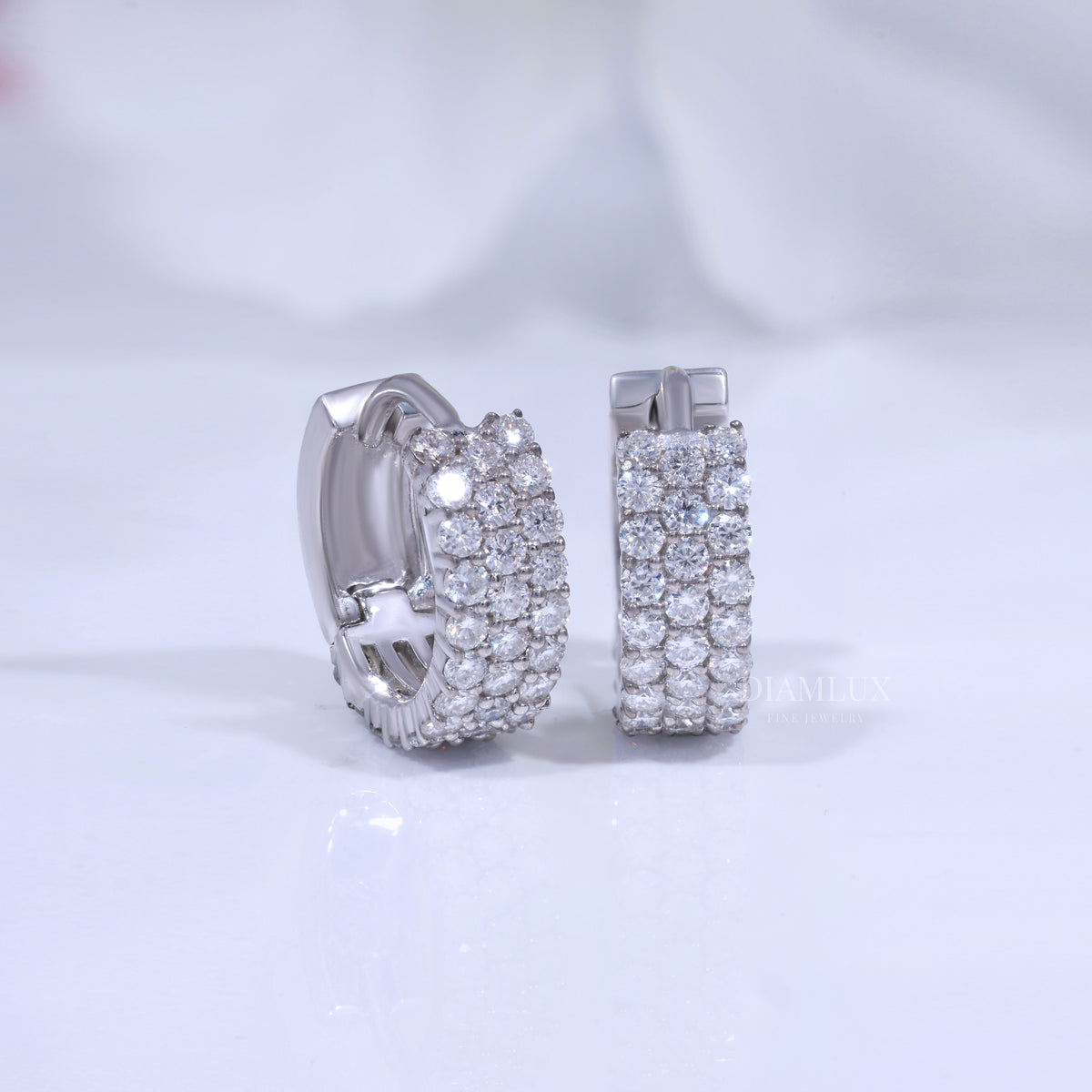 925 Silver with Moissanite Diamond Earrings Diamlux Fine Jewelry