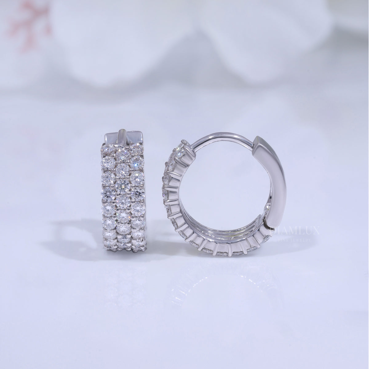 925 Silver with Moissanite Diamond Earrings Diamlux Fine Jewelry