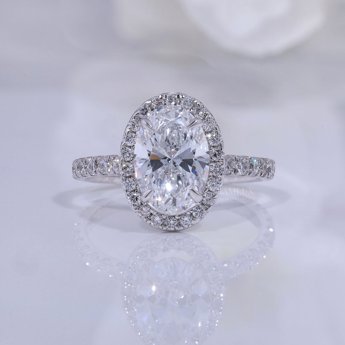 10kt Gold Lab Diamond Ring - Engagement Ring Diamlux Fine Jewelry