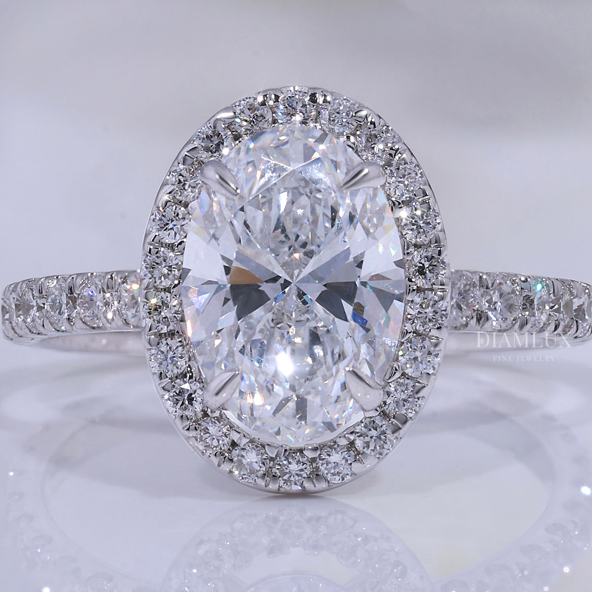 10kt Gold Lab Diamond Ring - Engagement Ring Diamlux Fine Jewelry