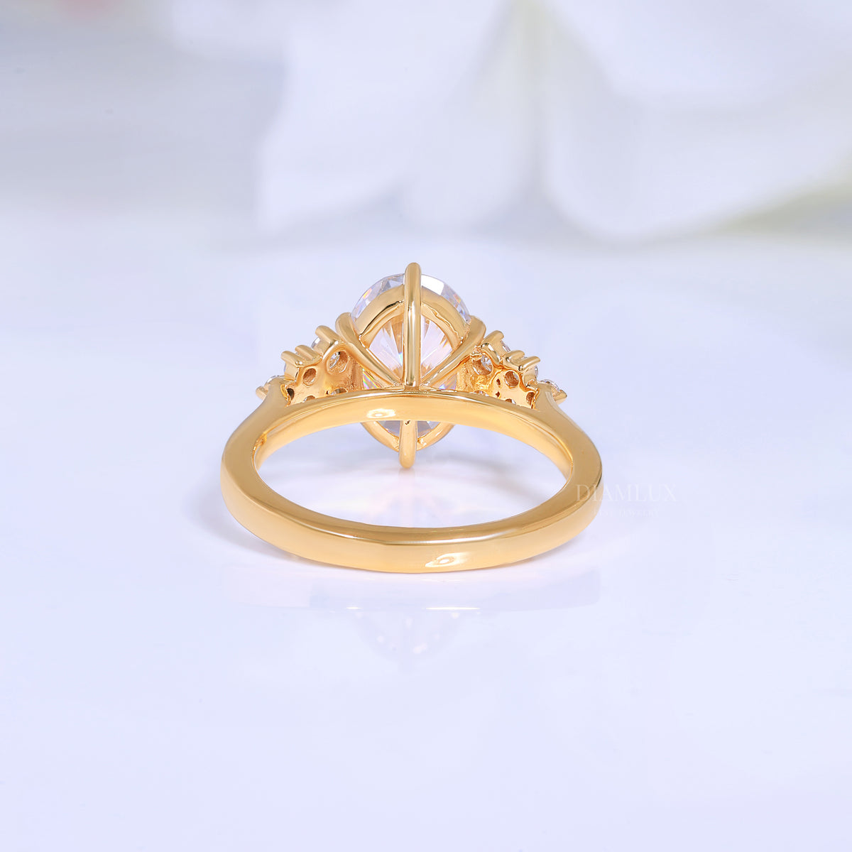 Pear Cut Lab Diamond Vintage Filigree Engagement Ring in 10kt Gold Diamlux Fine Jewelry