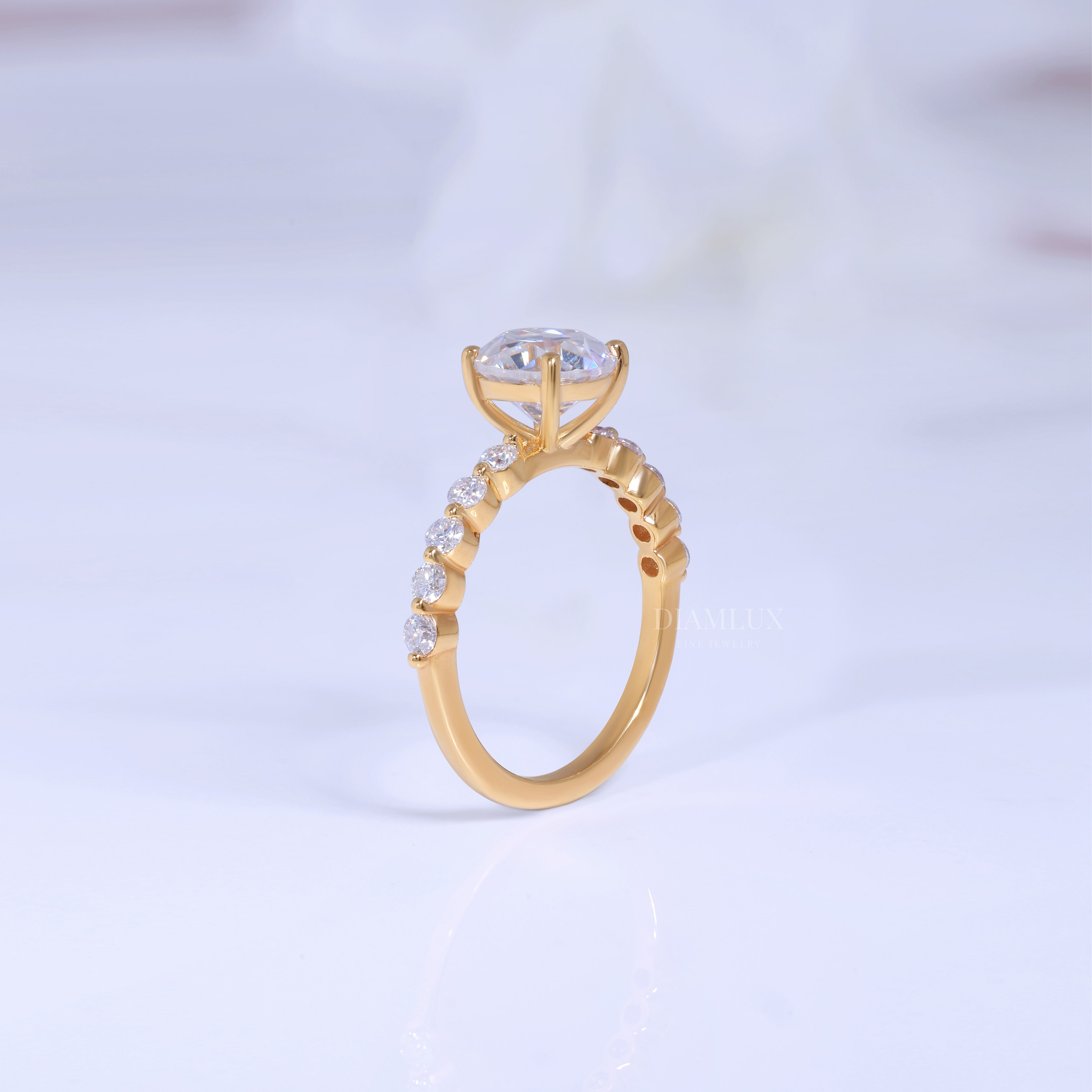 2ct Round Cut Lab Diamond Solitaire Engagement Ring in 14kt White Gold Diamlux Fine Jewelry