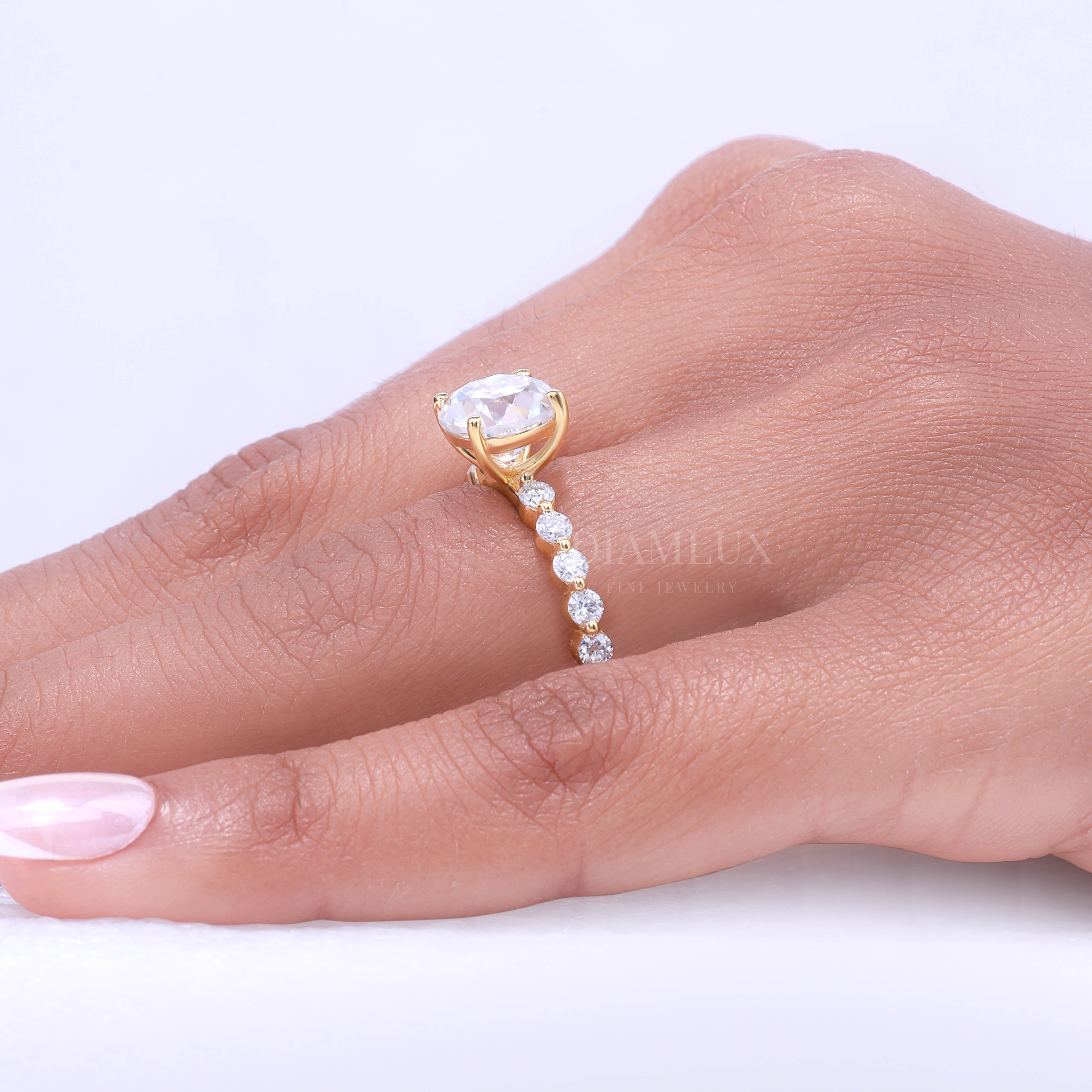 2ct Round Cut Lab Diamond Solitaire Engagement Ring in 14kt White Gold Diamlux Fine Jewelry