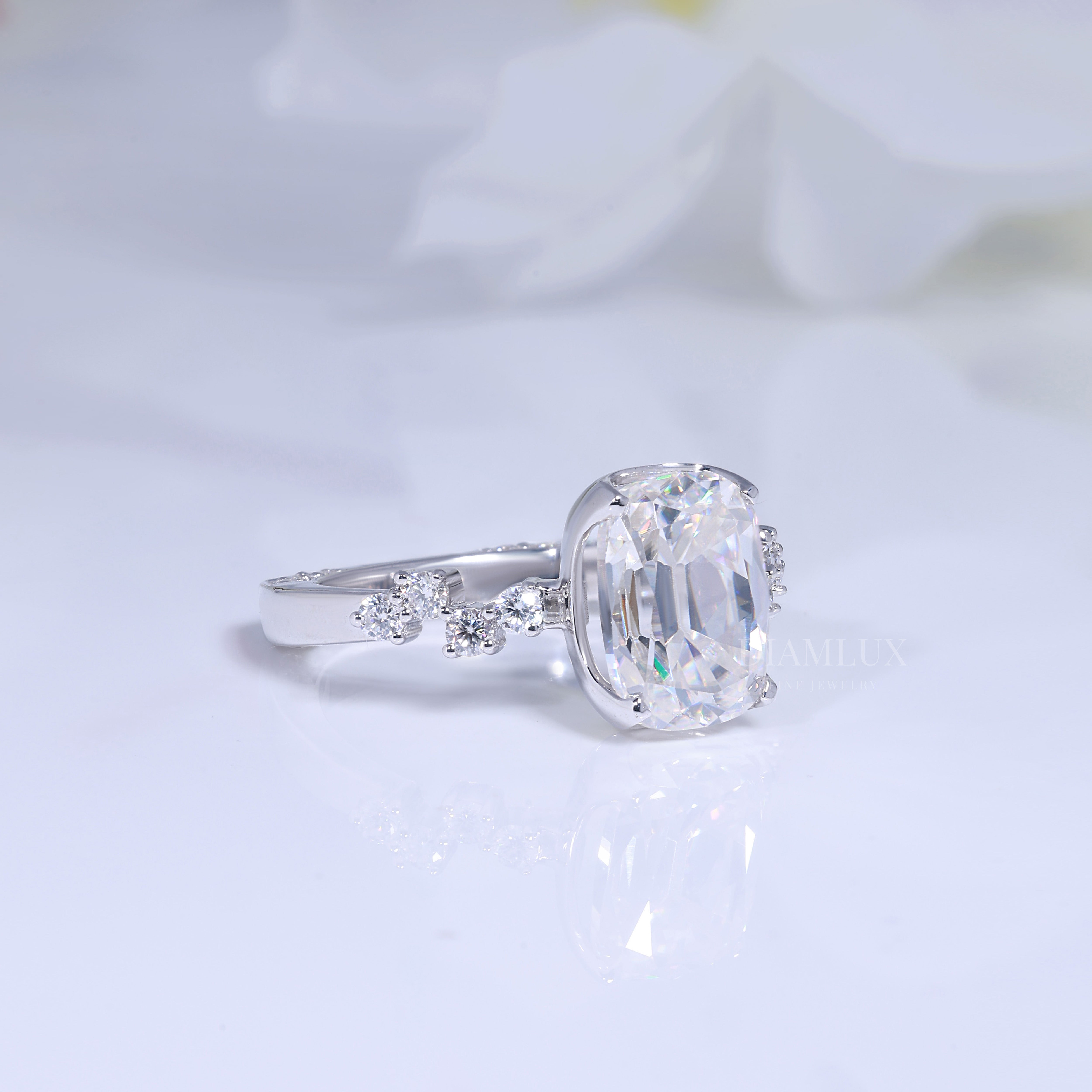 Elegant Cushion Cut Diamond Engagement Ring Diamlux Fine Jewelry
