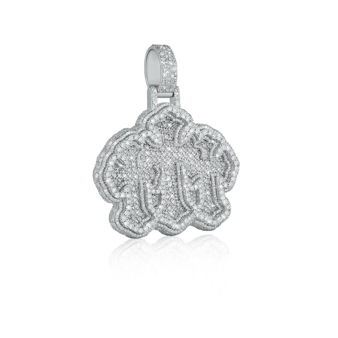 "3 CROSS" Fully Iced-out vvs moissanite Pendant Diamlux