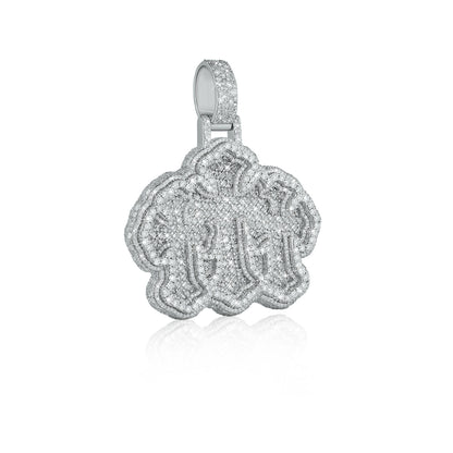 "3 CROSS" Fully Iced-out vvs moissanite Pendant Diamlux