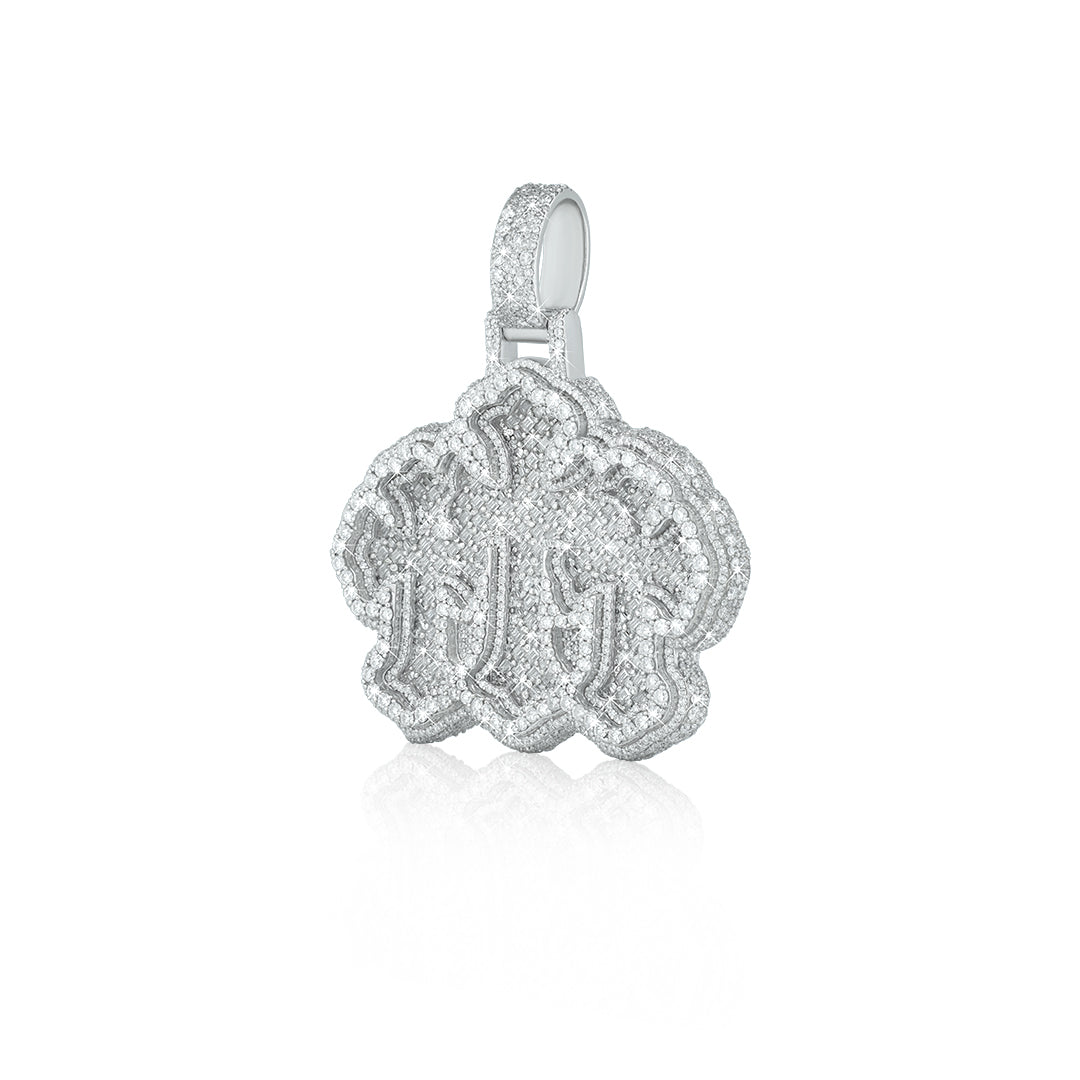 "3 CROSS" Fully Iced-out vvs moissanite Pendant Diamlux