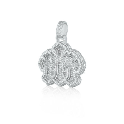 "3 CROSS" Fully Iced-out vvs moissanite Pendant Diamlux