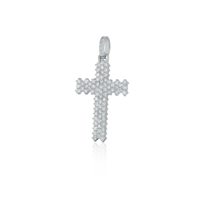 "CROSS " Fully Iced-Out vvs moissanite diamond pendant Diamlux