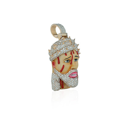 "Jesus" Pendant with VVS Moissanite Diamond Diamlux