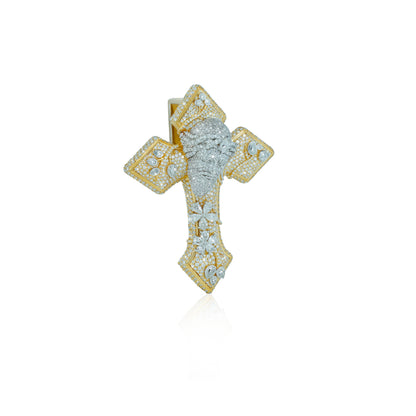 "Cross" Pendant with vvs Moissanite Diamond Diamlux