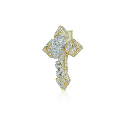 "Cross" Pendant with vvs Moissanite Diamond Diamlux