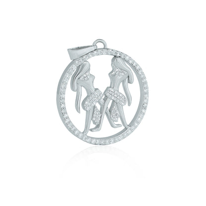 "GEMINI" Zodiac Pendant With vvs Moissanite Diamond Diamlux