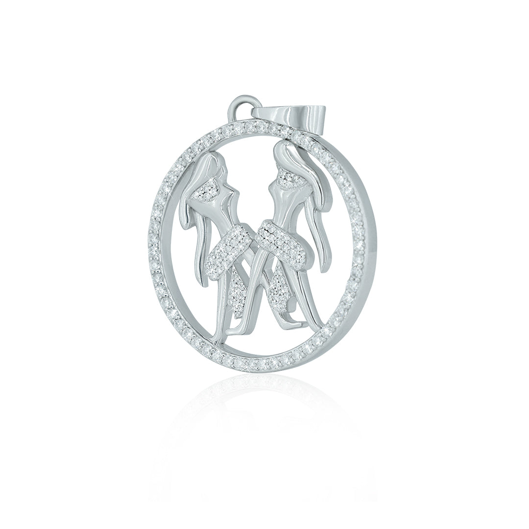 "GEMINI" Zodiac Pendant With vvs Moissanite Diamond Diamlux