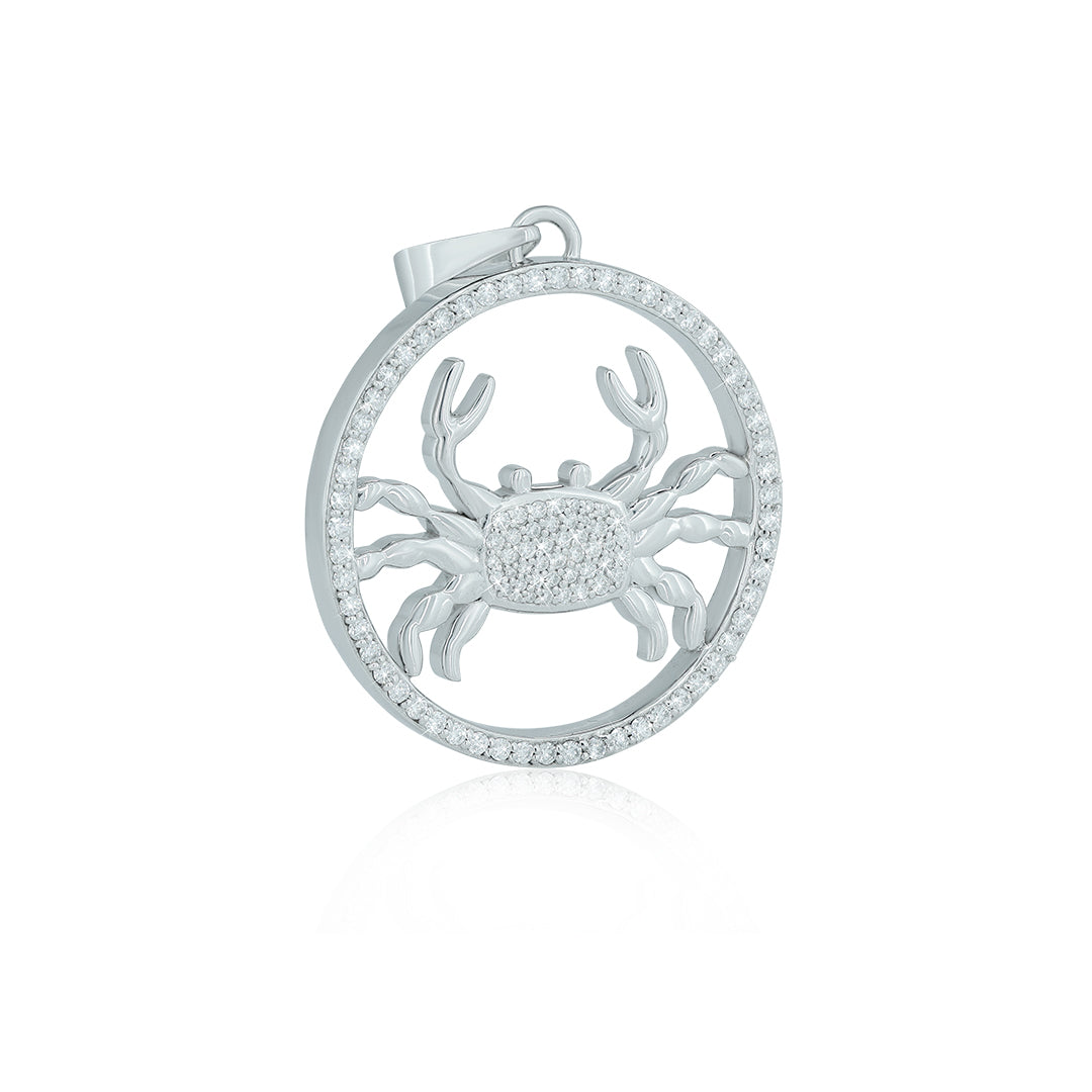 "CANCER" Zodiac Pendant with vvs Moissanite  Diamond Diamlux