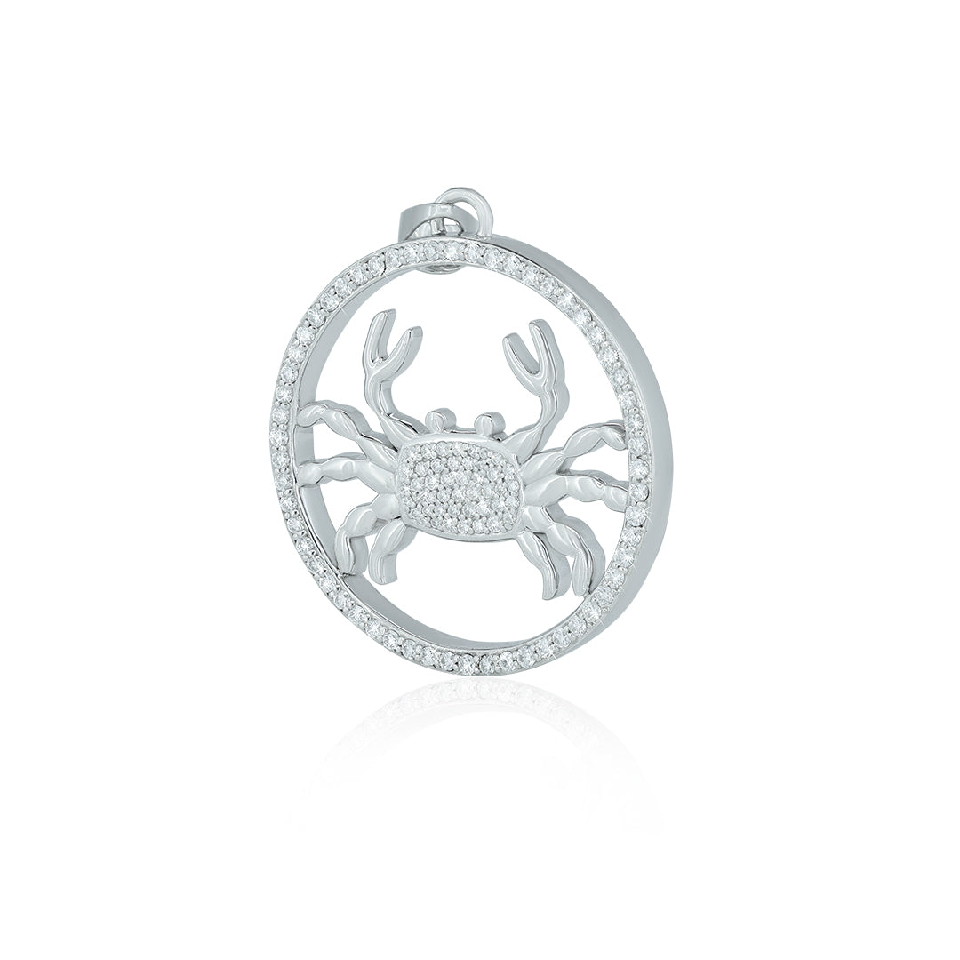 "CANCER" Zodiac Pendant with vvs Moissanite  Diamond Diamlux