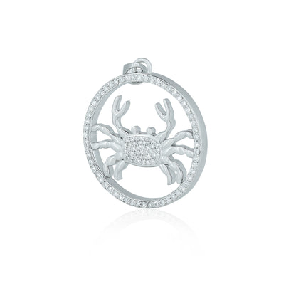 "CANCER" Zodiac Pendant with vvs Moissanite  Diamond Diamlux