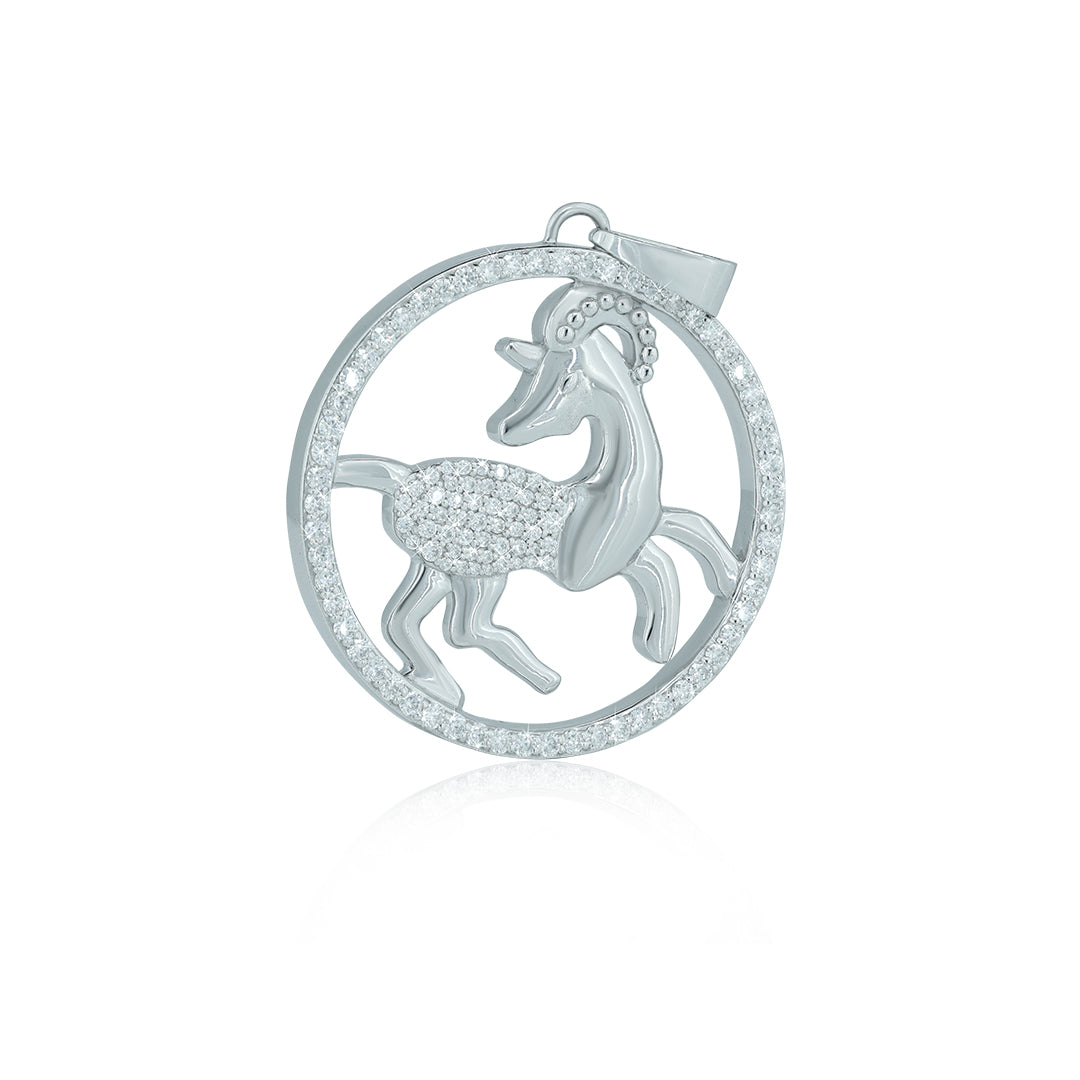 "ARIES" Zodiac Pendant with vvs Moissanite Diamond Diamlux