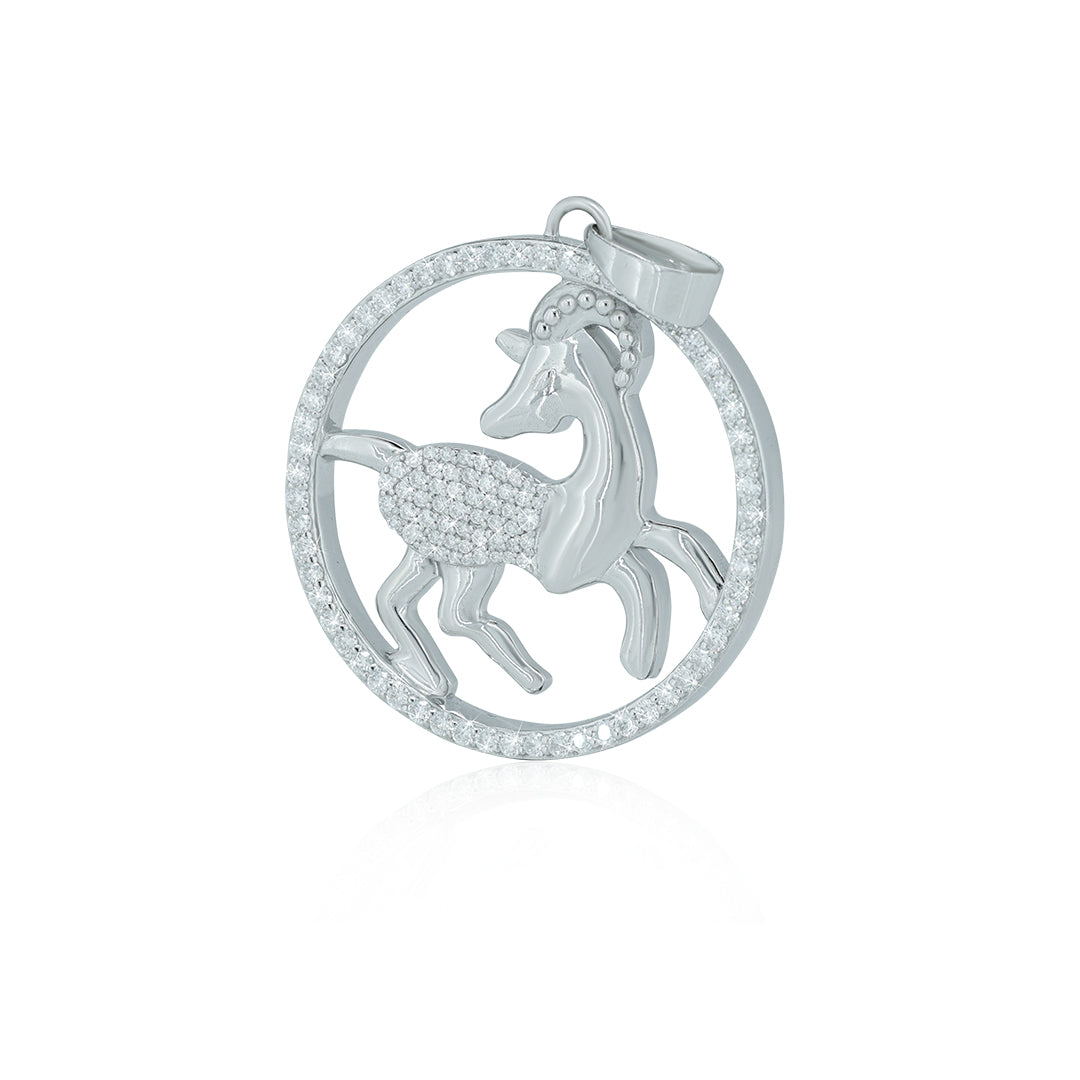 "ARIES" Zodiac Pendant with vvs Moissanite Diamond Diamlux