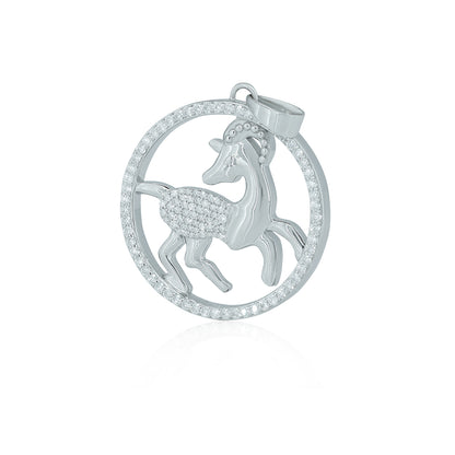 "ARIES" Zodiac Pendant with vvs Moissanite Diamond Diamlux