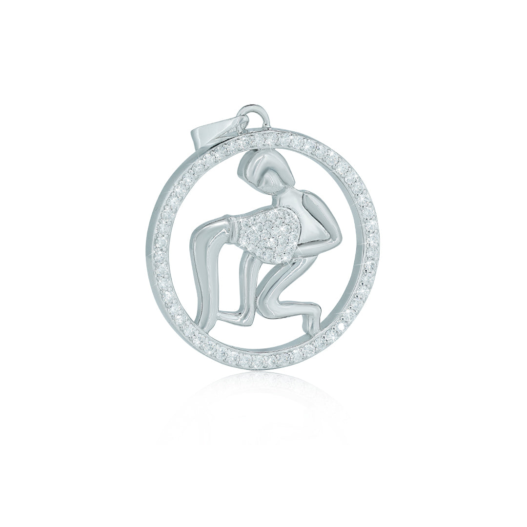 "AQUARIOUS" Zodiac Pendant with vvs moissanite Diamond Diamlux
