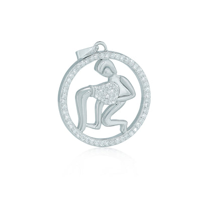 "AQUARIOUS" Zodiac Pendant with vvs moissanite Diamond Diamlux