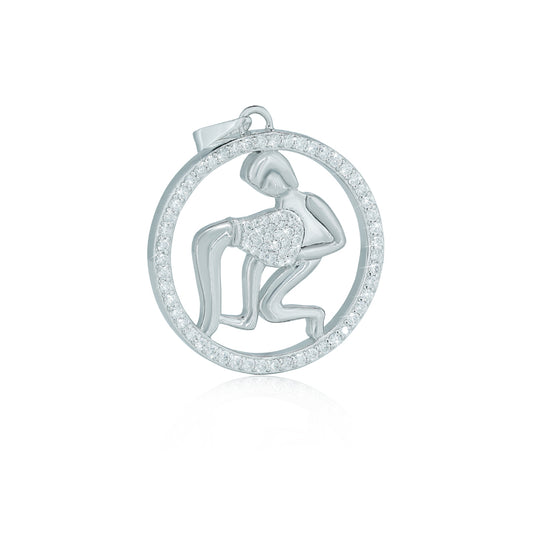 "AQUARIOUS" Zodiac Pendant with vvs moissanite Diamond Diamlux