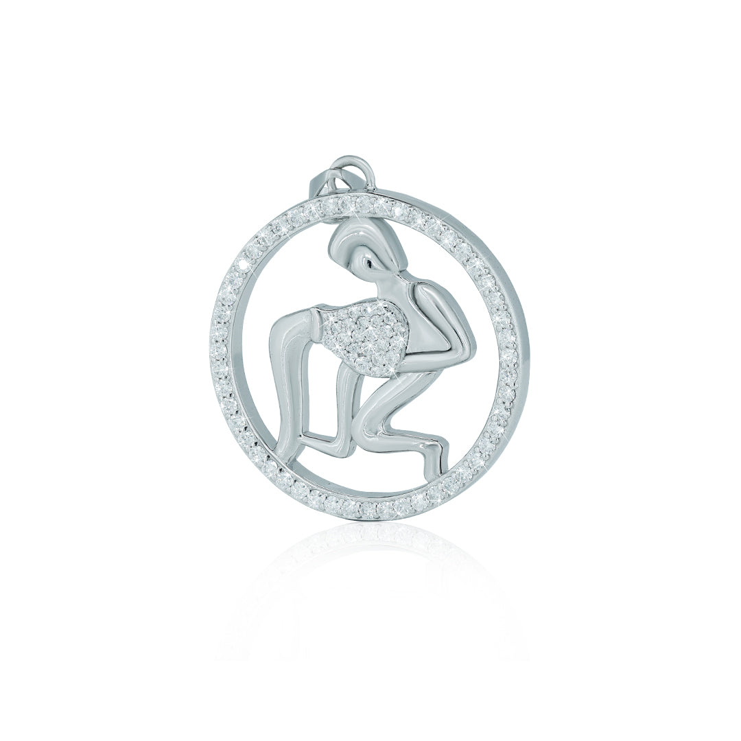 "AQUARIOUS" Zodiac Pendant with vvs moissanite Diamond Diamlux