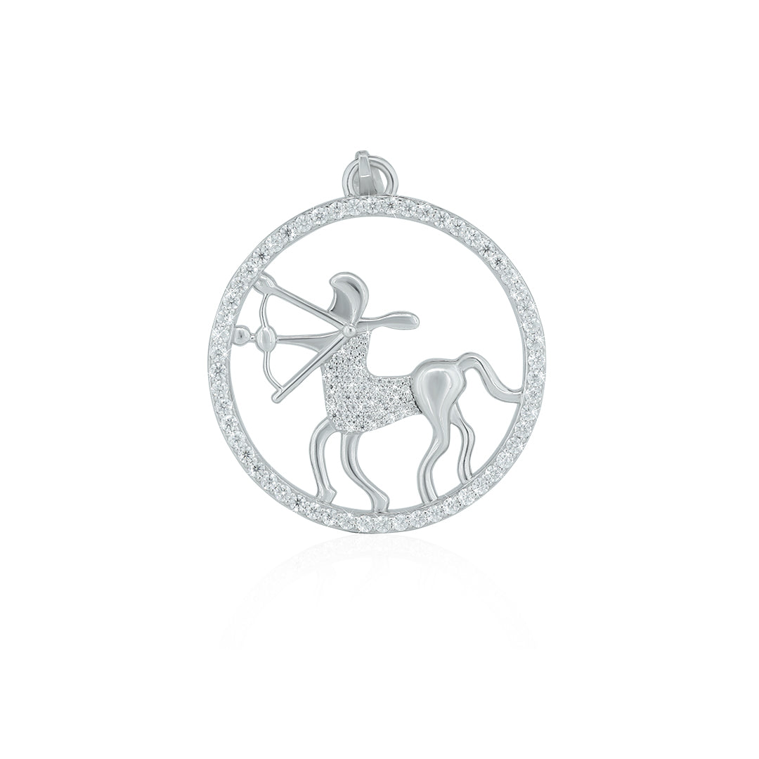 "SAGITTARIOUS" Zodiac Pendant with vvs moissanite diamond Diamlux