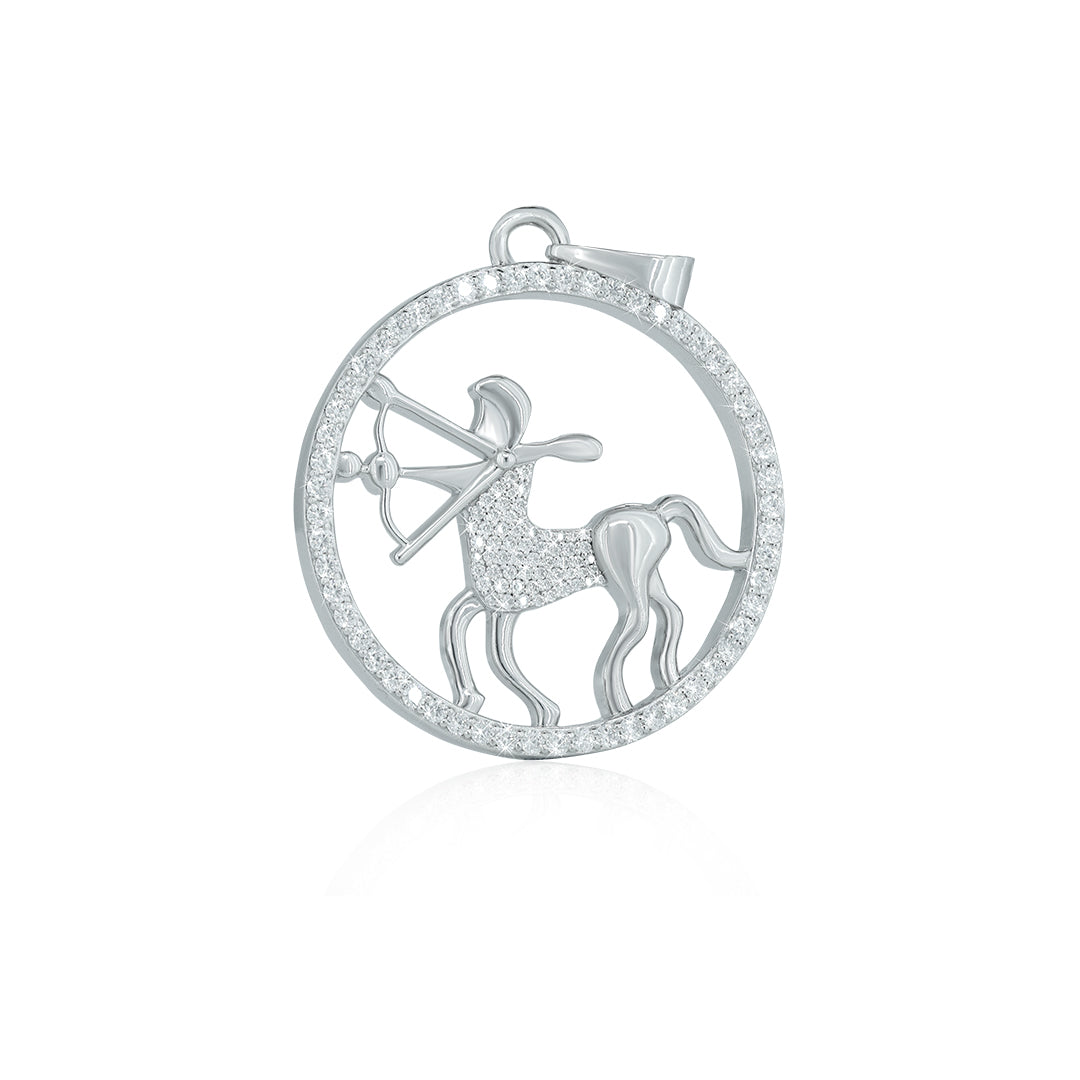 "SAGITTARIOUS" Zodiac Pendant with vvs moissanite diamond Diamlux