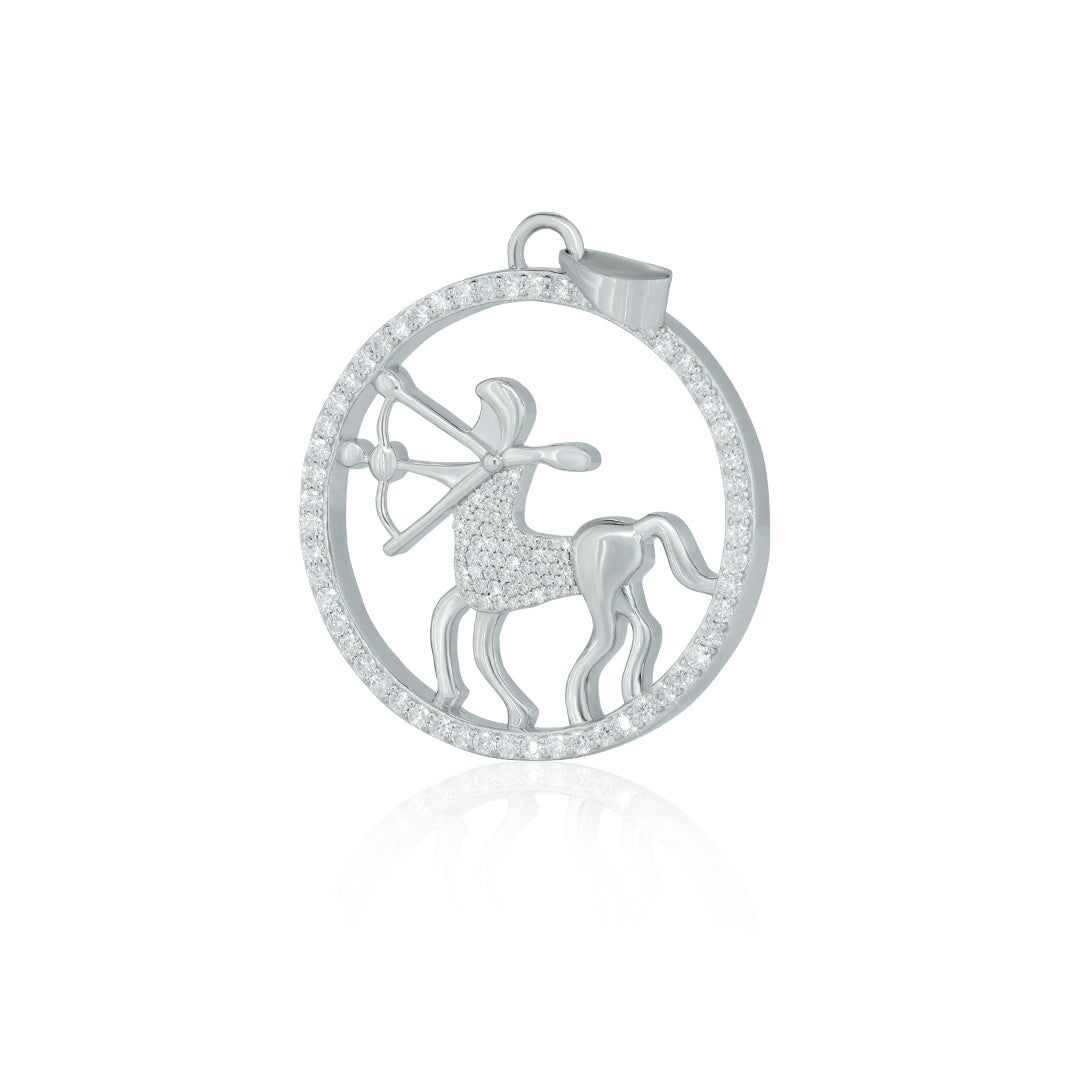 "SAGITTARIOUS" Zodiac Pendant with vvs moissanite diamond Diamlux