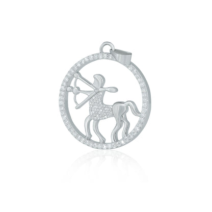 "SAGITTARIOUS" Zodiac Pendant with vvs moissanite diamond Diamlux