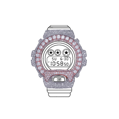 Two Tone Fully Iced-out G-Shock Bezel with VVS Moissanite Diamond Diamlux