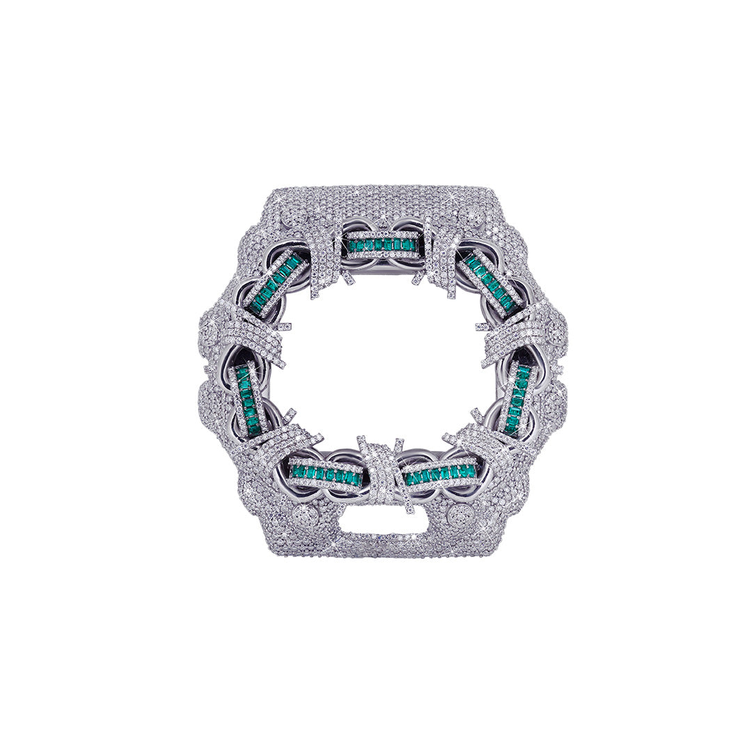 Fully Iced-Out G-Shock Watch Bezel VVS Moissanite Diamond Diamlux