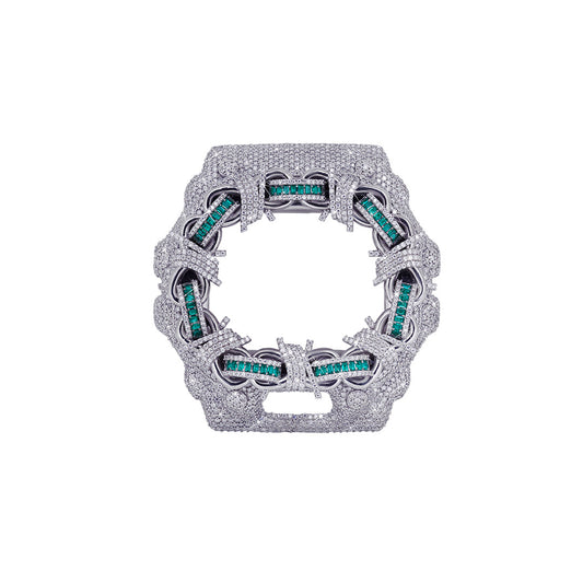 Fully Iced-Out G-Shock Watch Bezel VVS Moissanite Diamond Diamlux