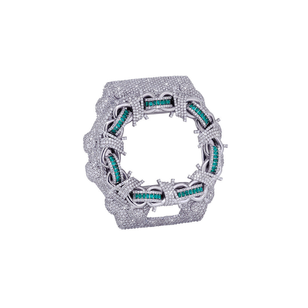 Fully Iced-Out G-Shock Watch Bezel VVS Moissanite Diamond Diamlux