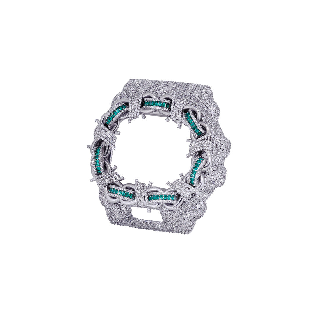 Fully Iced-Out G-Shock Watch Bezel VVS Moissanite Diamond Diamlux
