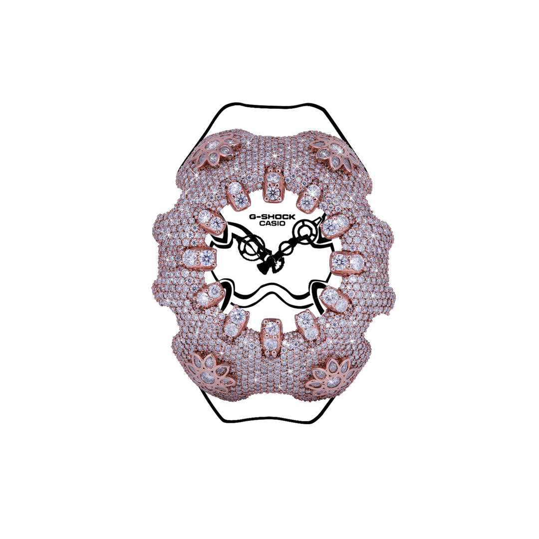 Fully Iced-out G- Shock Watch Bezel With VVS Moissanite Diamond Diamlux