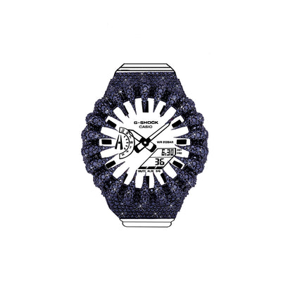 G-Shock Bezel - VVS Moissanite Diamond (Black) Diamlux
