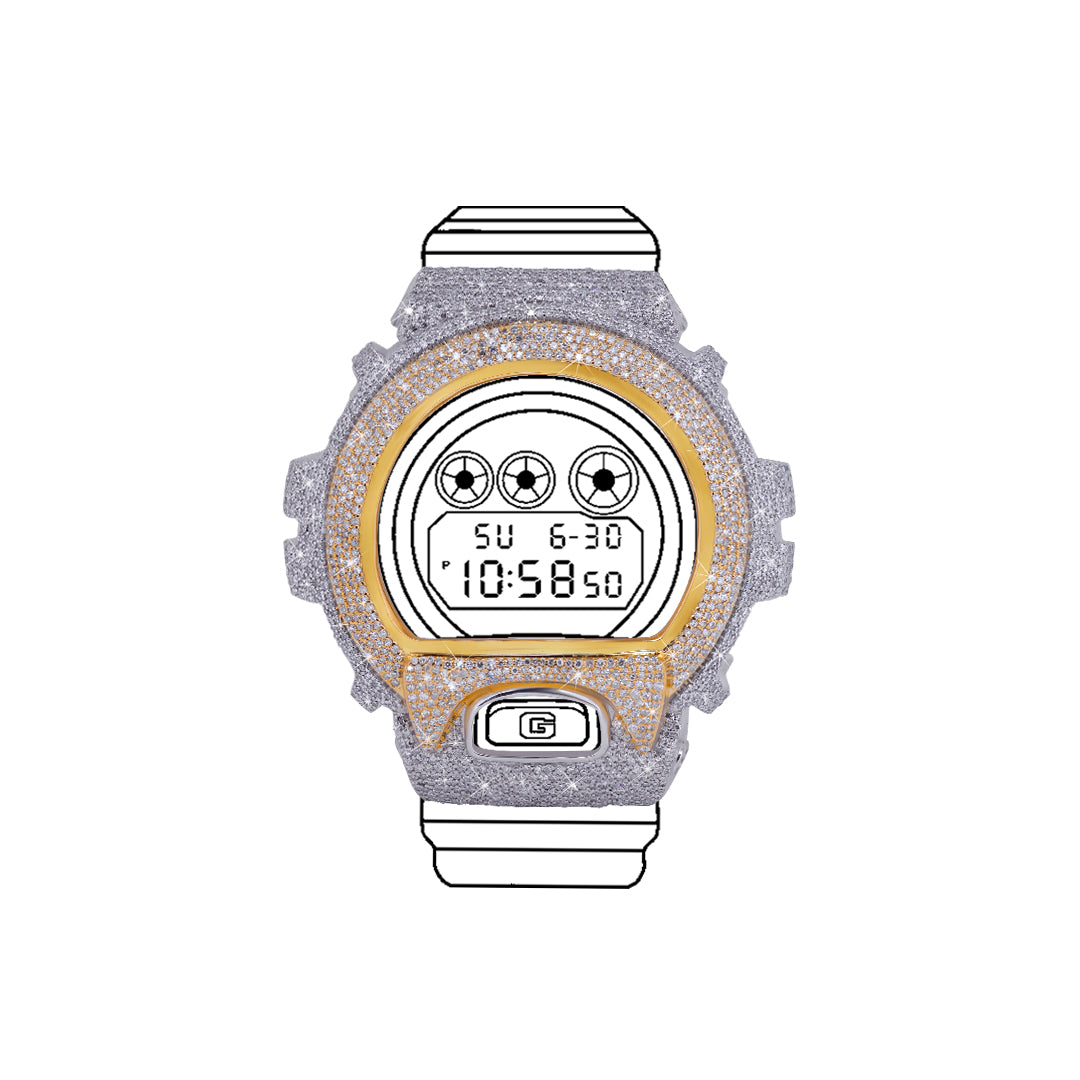 G-Shock Watch Bezel - VVS Moissanite Diamond Diamlux