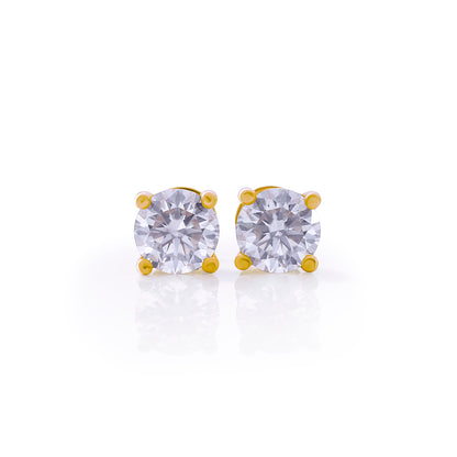 Gold Round Cut Solitaire Stud Earrings – FF-ER-0101 G