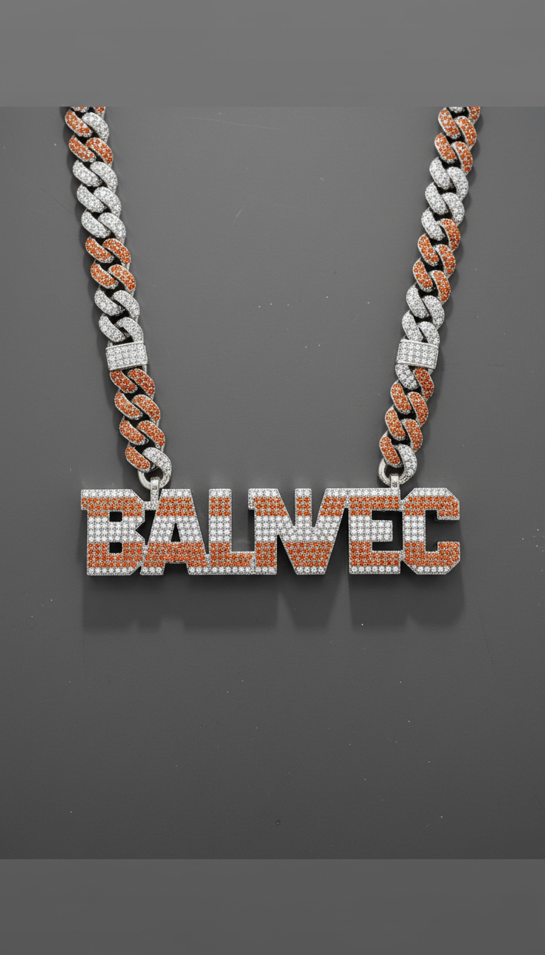 Iced-Out Custom Nameplate Chain Diamlux Fine Jewelry