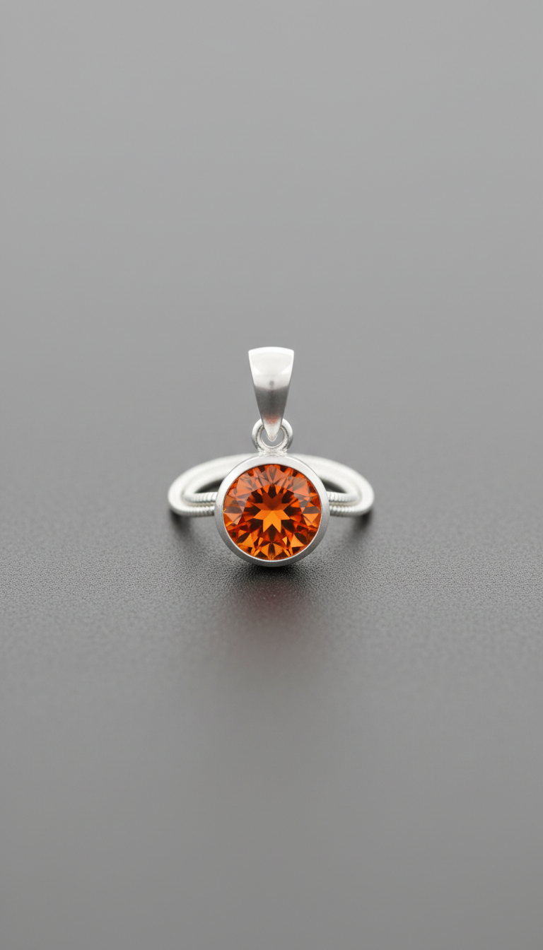 Heat Orange Accent Pendant Diamlux Fine Jewelry